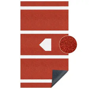 Premium Baseball Batting Mat: 10x3.8 ft Indoor/Outdoor Portable Baseball Softball Hitting Mat, Non-slip Rubber Bottom Batting Cage Mat with Home Plate for Batter, Pitcher and Catcher Training