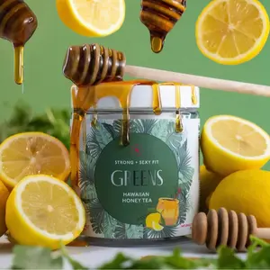 Strong + Sexy Fit Greens Superfood Powder, Green Juice for Gut Health, Energy & Immune Support, Fruit and Veggies Supplement with Wheat Grass, Digestive Enzyme, Vitamin C, 30 SVG | Hawaiian Honey Tea