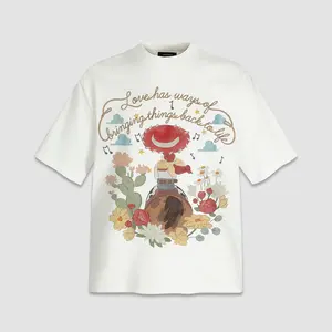 Love Has Ways Of Bringing Things Back To Life Shirt, Retro Watercolor Cowboy Girl Floral Cactus Graphic Tee, Country Music Singer Fan Gift, Cottagecore Western Aesthetic Heavyweight Oversized Top