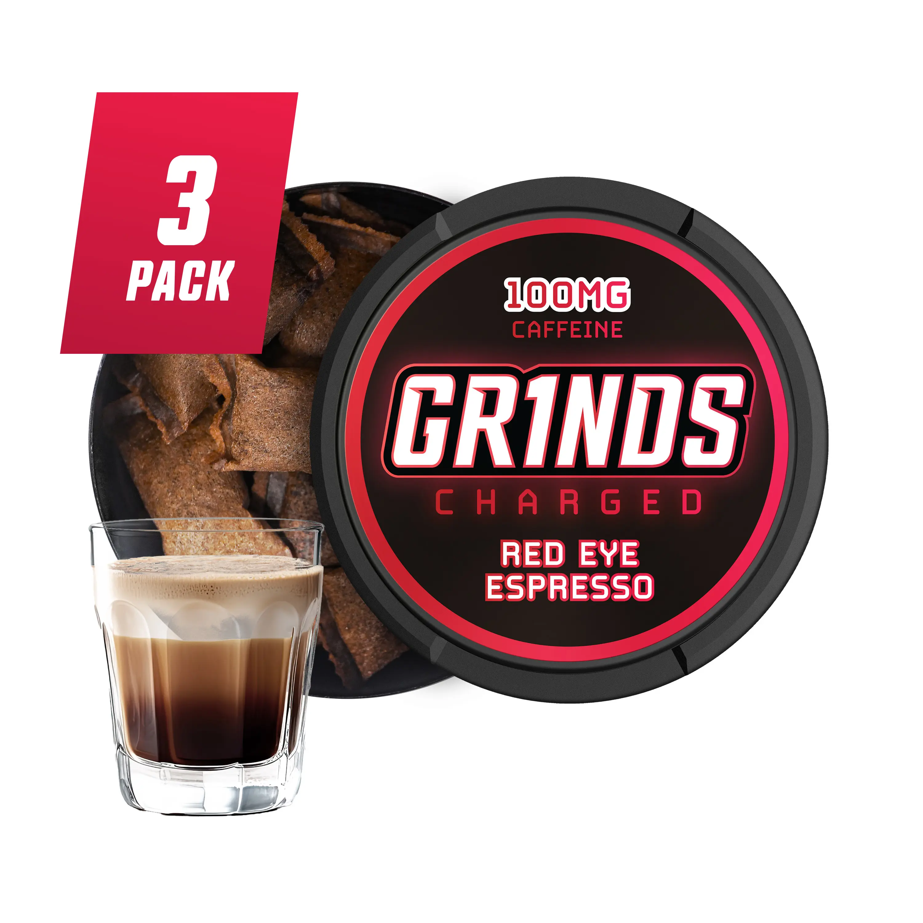 Grinds Coffee Pouches - Red Eye Espresso (Pack of 3) Grinds Coffee Pouches - Red Eye Espresso (Pack of 3)