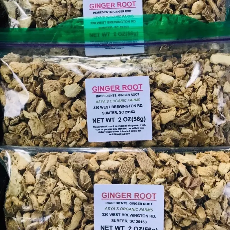 Organic Ginger Root Dried Tea 2oz or 4oz Herbal Tea