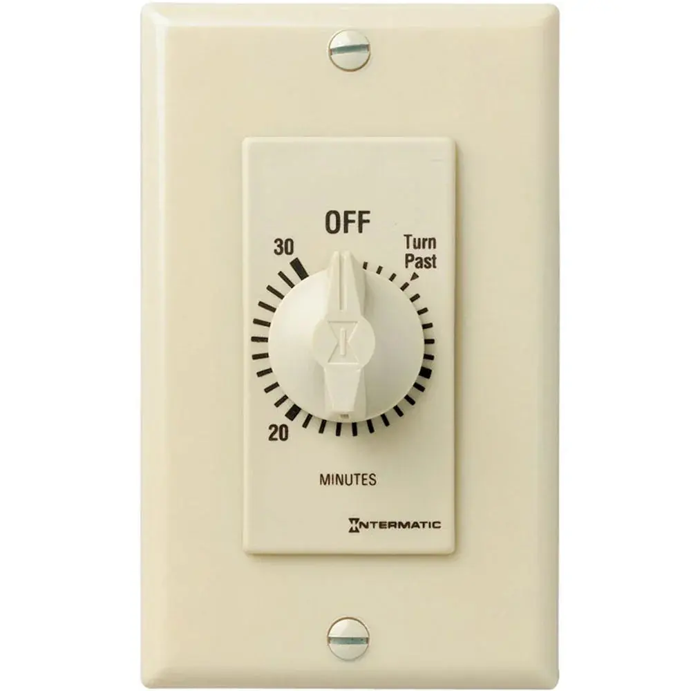 Intermatic FD30MC FD30M Spring Wound Countdown Timer, 30 Min, SPST, Ivory