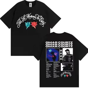 Omar Courtz Por Si Mañana No Estoy Tour 2026 T-Shirt, Latin Trap Retro Aesthetic Bold Streetwear Style Graphic Tee, Unisex Concert Outfit for Music Fans Festival Lovers, Oversized Cotton Summer Casual Short Sleeve Shirt