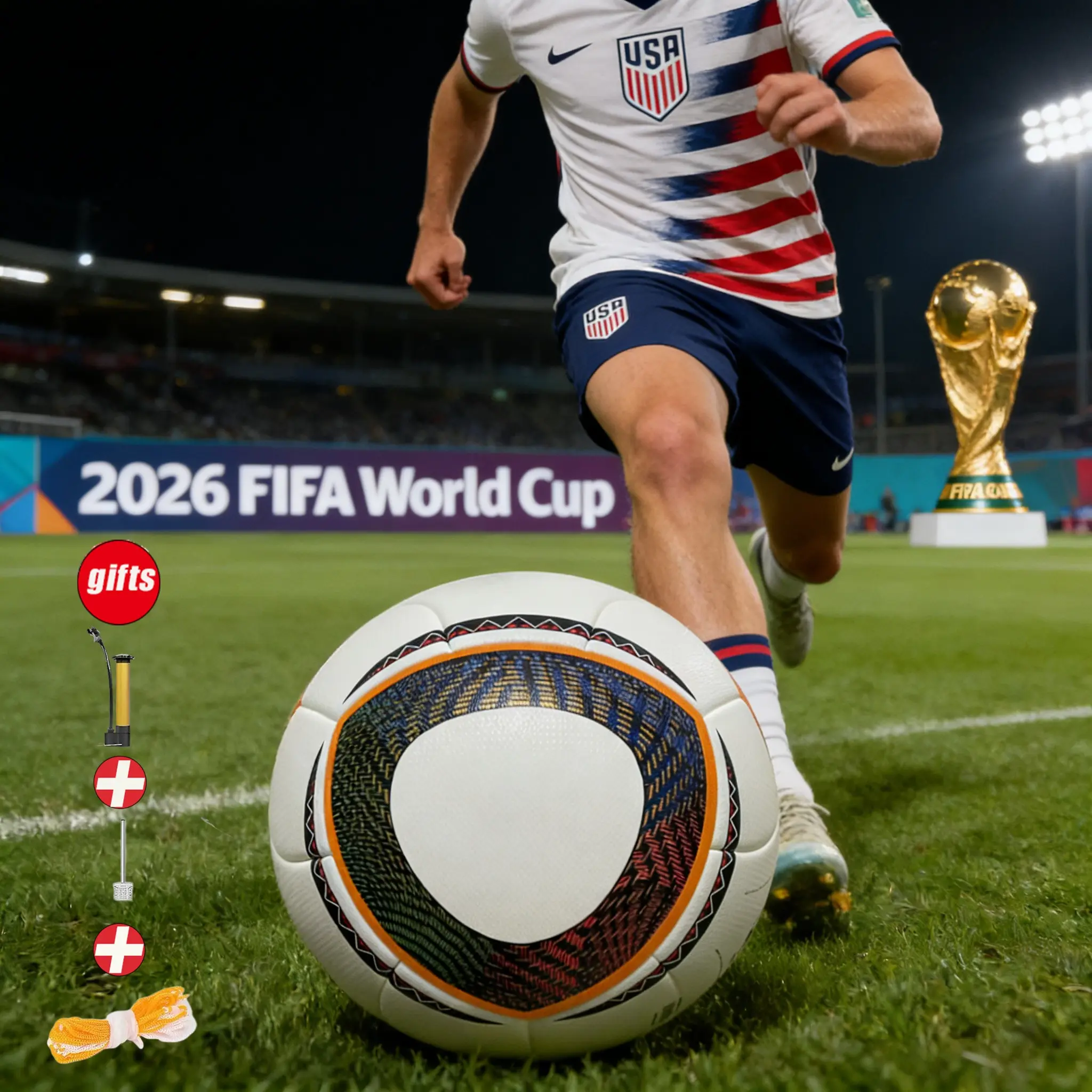Official Size 5 Soccer Ball, High Elasticity and Durability, Seamless Heat Bonding, Seamless Design Football, Adult Training and Match, PU Material, Includes Accessories, Soccer Equipment, Soccer Gear