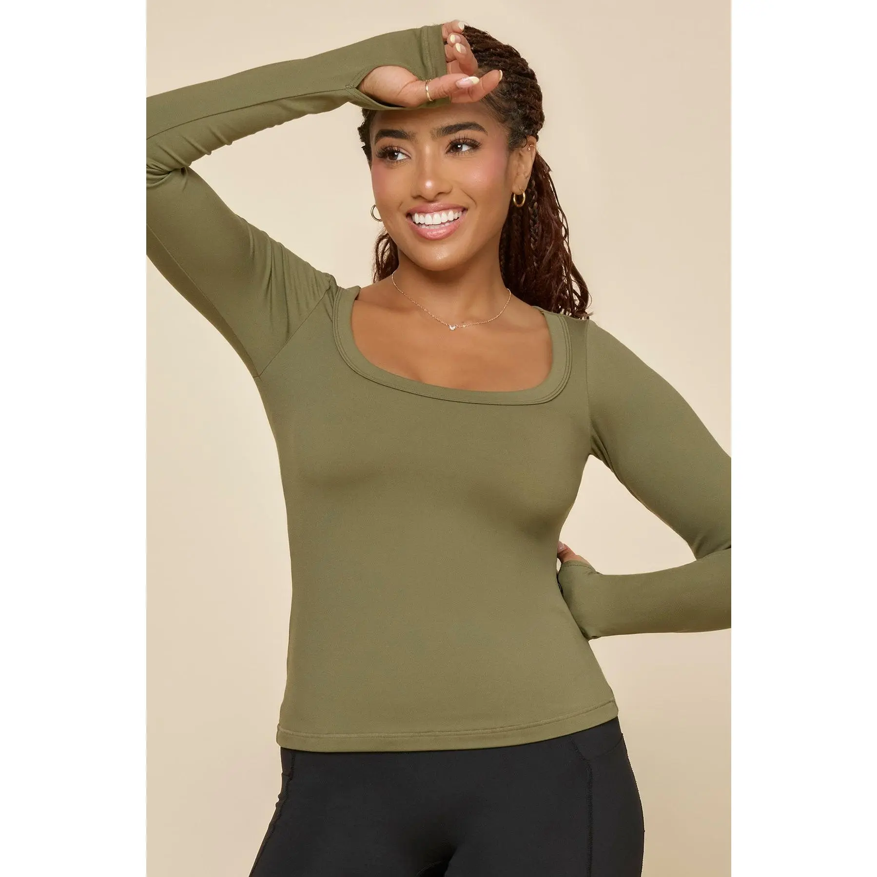 Your Favorite Reversible Long Sleeve Top - Dark Olive