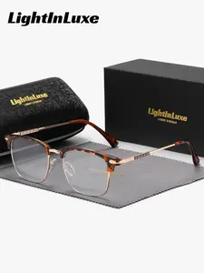 1 Pair LightInLuxe Unisex Full Frame Square Frame Plano Glasses Simple design, modern interpretation, Anti Blue Glasses