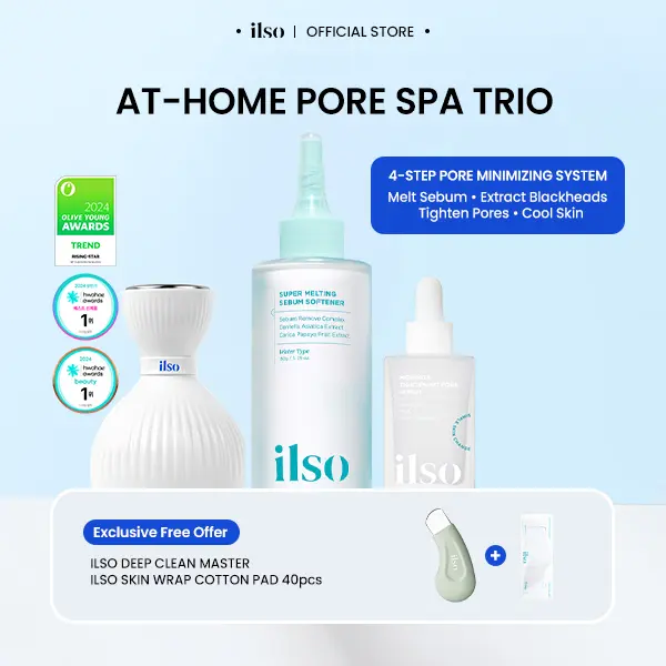 [ilso] At-Home Pore Spa Set (5 Products) - Blackhead & Sebum Care Kit with Pore Tightening & Cooling Routine | Full Korean Skincare Routine for Large Pores & Oily Skin