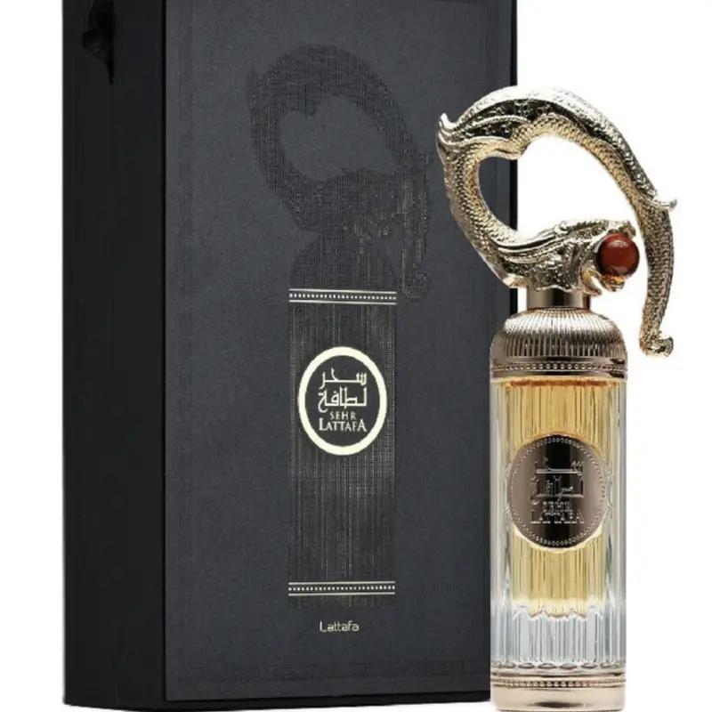 Lattafa Sehr Eau De Parfum 3.4FL.OZ For Men - Woody Floral Musk Fragrance with Bitter Almond & Cinnamon Top Notes