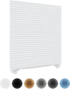 Window Blinds Cordless No Drill Cut to Size Clip On Stick On Self Adhesive Temporary Blinds Pleated Paper Blinds for Windows Doors Shades for Home  Bedroom Kitchen Bathroom