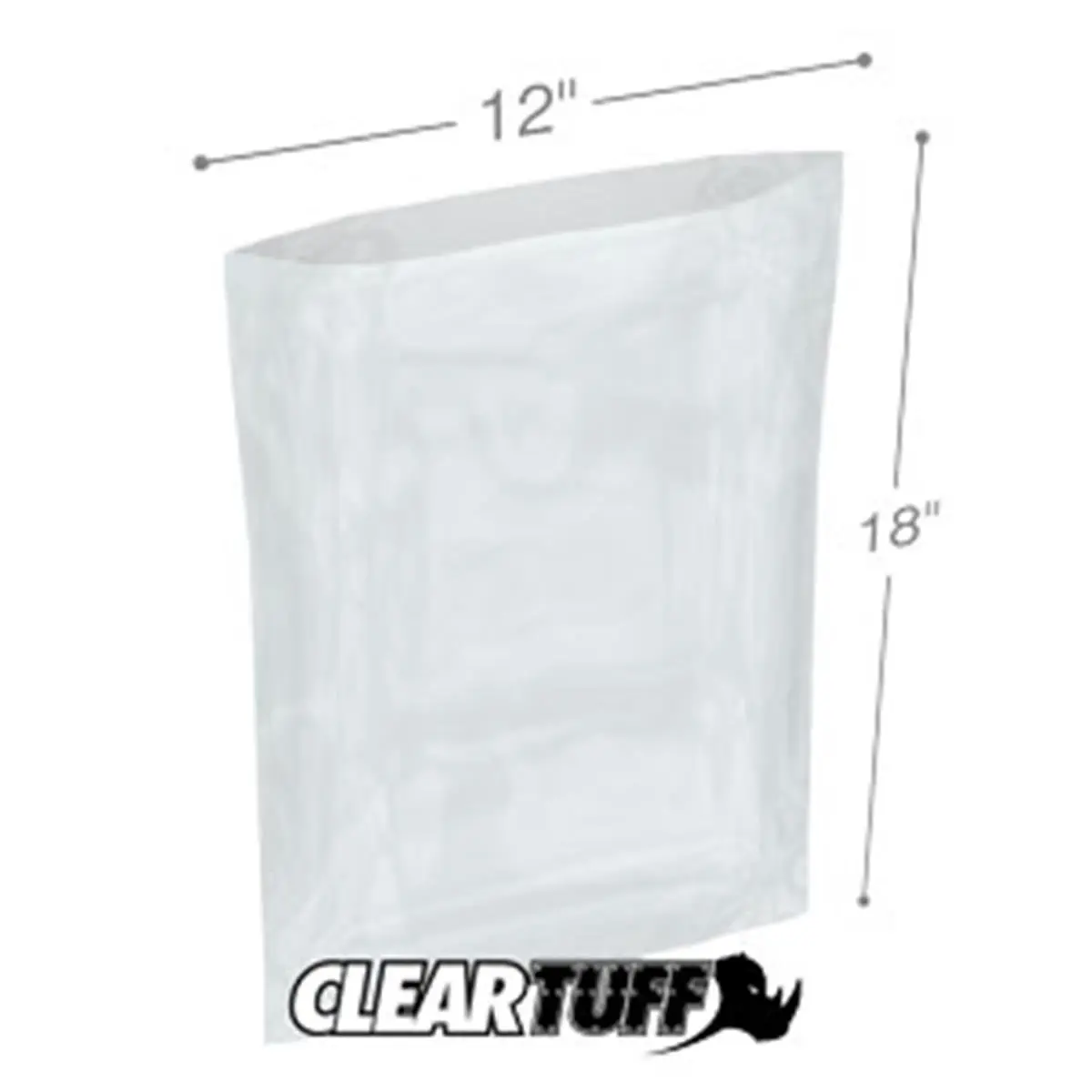 212 MAIN Clear-View Open Top Flat Bag - Standard Size Recyclable LDPE Plastic Trash Bags, 12x18 in, 0.002 Gauge, PB540 - Case of 1000