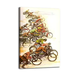 Vintage Race Motorcycle Poster Decorative Painting Canvas Wall Art Picture Print Modern Family Bedroom Decor