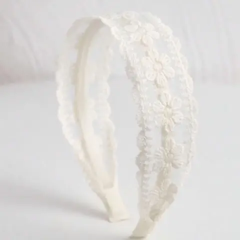 Women's Elegant Floral Embroidered Lace Headband, Vintage Wide Hairband, Fashionable Hair Accessories for Women & Girls, Fashion Headbands