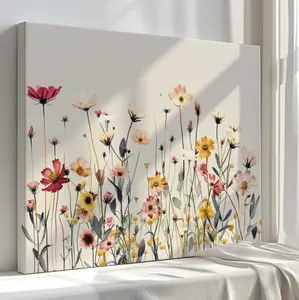 Wildflowers Colourful Canvas Print, Large Floral Wall Art, Home Decor for Home or Office, Handmade to Order, Gift for Art Lovers
