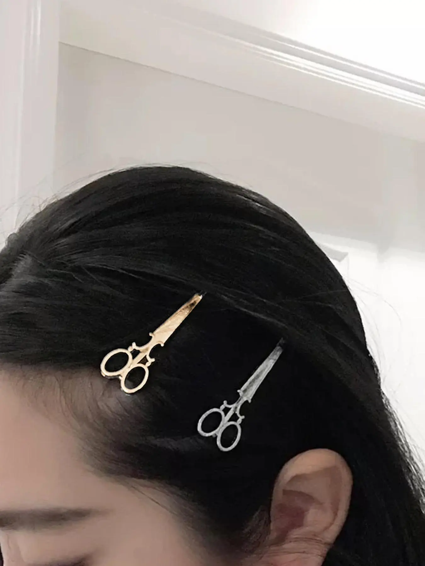 Cute Scissor Design Hair Clip (2pcs), Hair Clip Set, Fashionable Hair Accessories for Women & Girls, Hair Clips For Thick Hair, Minimalist Headwear Suitable for Thick Hair, Hair Decor