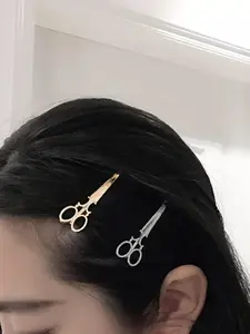 Cute Scissor Design Hair Clip (2pcs), Hair Clip Set, Fashionable Hair Accessories for Women & Girls, Minimalist Headwear Suitable for Thick Hair, Hair Decor