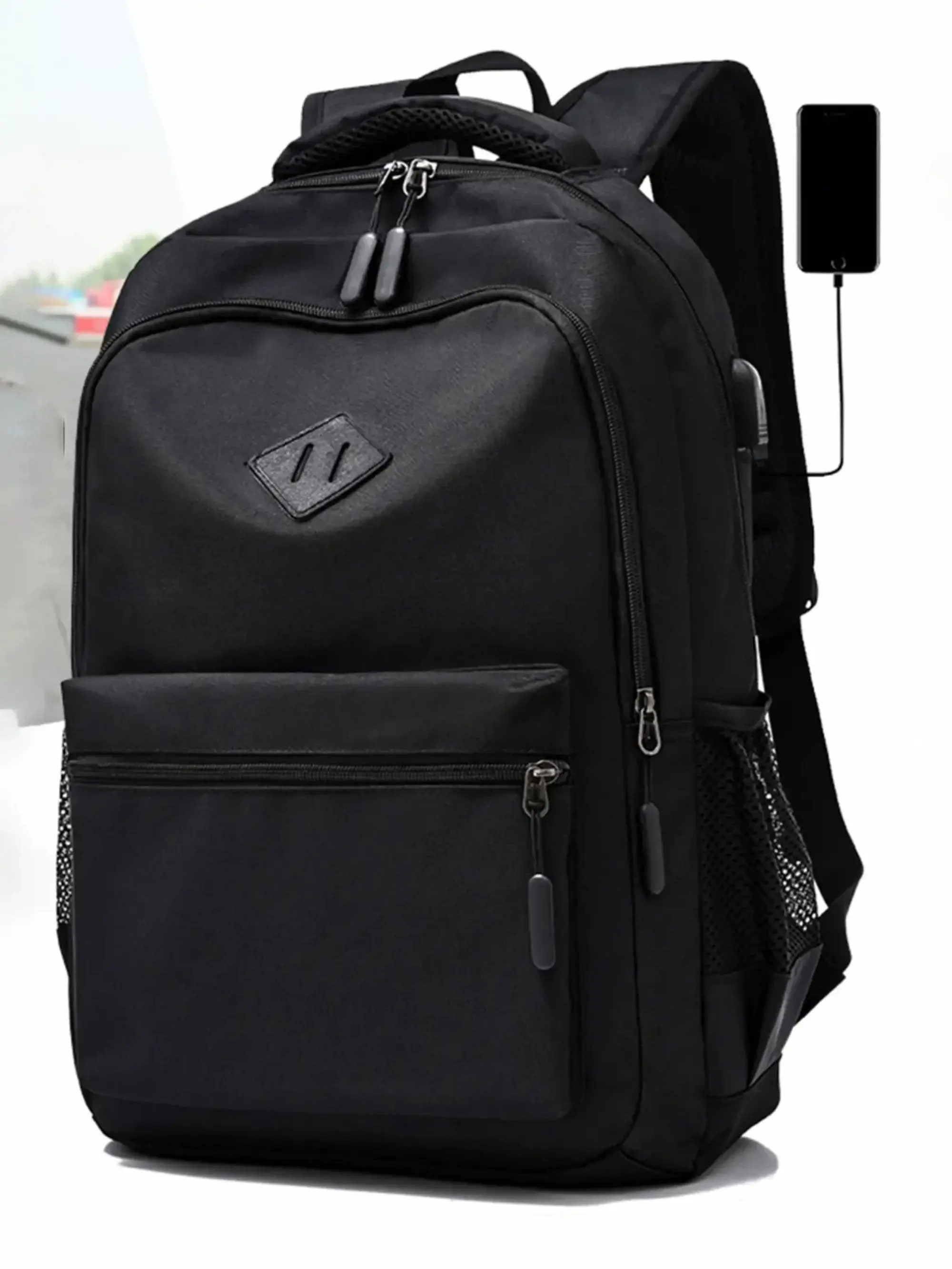 Business USB Charging Backpack, Large Capacity Waterproof Laptop Bag, Student Commuter Bag, Office Travel, School Use