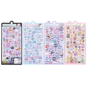 2-Pack 3D Puffy Cartoon Animal Bonbon Drop Stickers, Random Designs, Cute Decorative Decals for Phone Cases, Water Cups & Room DIY