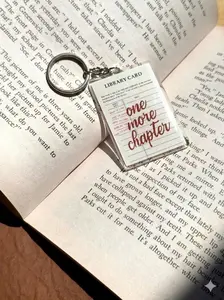One More Chapter Library Card Acrylic Keychain, Bookish Acrylic Keychain, BookTok Reading Acrylic Keychain