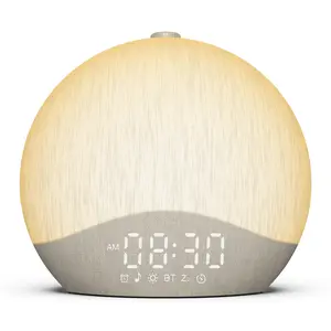ecozy Upgraded Sunrise Alarm Clock for Heavy Sleepers, Smart Wake Up Light Clock with Sunrise/Sunset Simulation Decor, 26 Soothing Sounds, White Noise Machine Night Light, Bluetooth Speaker Wake Up Light Clock for Bedroom, Adults, Kids