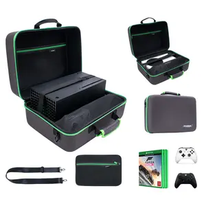2-in-1 Travel Carrying Case Compatible with Xbox Series X/S, Hard Shell Storage Bag for Console, Controllers, Cables & Gaming Accessories