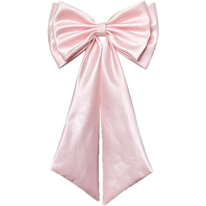 Detachable Satin Bow for Wedding Dress Bowknot with Irregular Tulle Tail