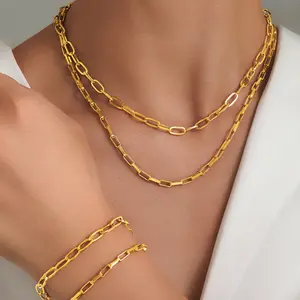 Hip-hop Versatile Double-layered Clavicle Chain
