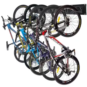 HORUSDY Bike Storage Rack, 6 Bike Racks and 6 Helmets Hooks, Wall Mounted Bike Storage Rack, Max capacity 600lbs Hanger Organiser yard tool tool organizer tool holder loaded tool box rack shelf garage organizationtool gift Installation Minimalist Hangable
