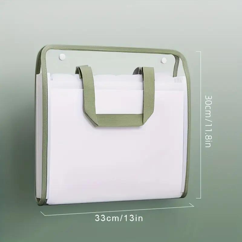 Large Capacity A4 Vertical File Organizer, 1pc Multi-pocket Expanding Document Holder, Waterproof Durable Plastic File Folder for Students & Workers