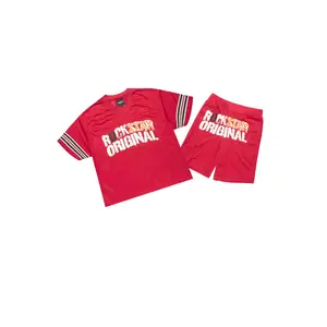 Crown Red Mesh Jersey Short Set