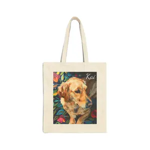 Golden Retriever Tote Bag, Dog Lover Gift, Customized Canvas Bag for Adventures, Market Shopping, Personalized Pet Design
