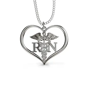 RN "Registered Nurse" Heart Shaped Necklace
