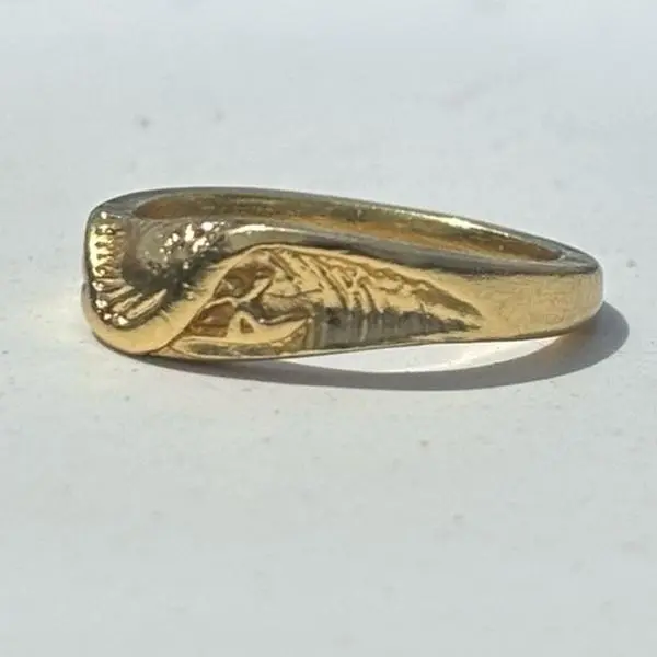 The 18k gold Wet Dreams Ring by Strickly Boarding and Joe Paradise.  The undisputed leader in custom surf jewelry. Made in the USA.