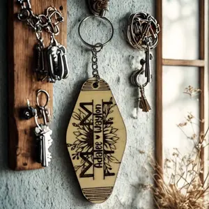 Mother's Day Keychain - Personalized Laser Engraved Wooden Accessory for moms Lightweight Durable Gift Ready