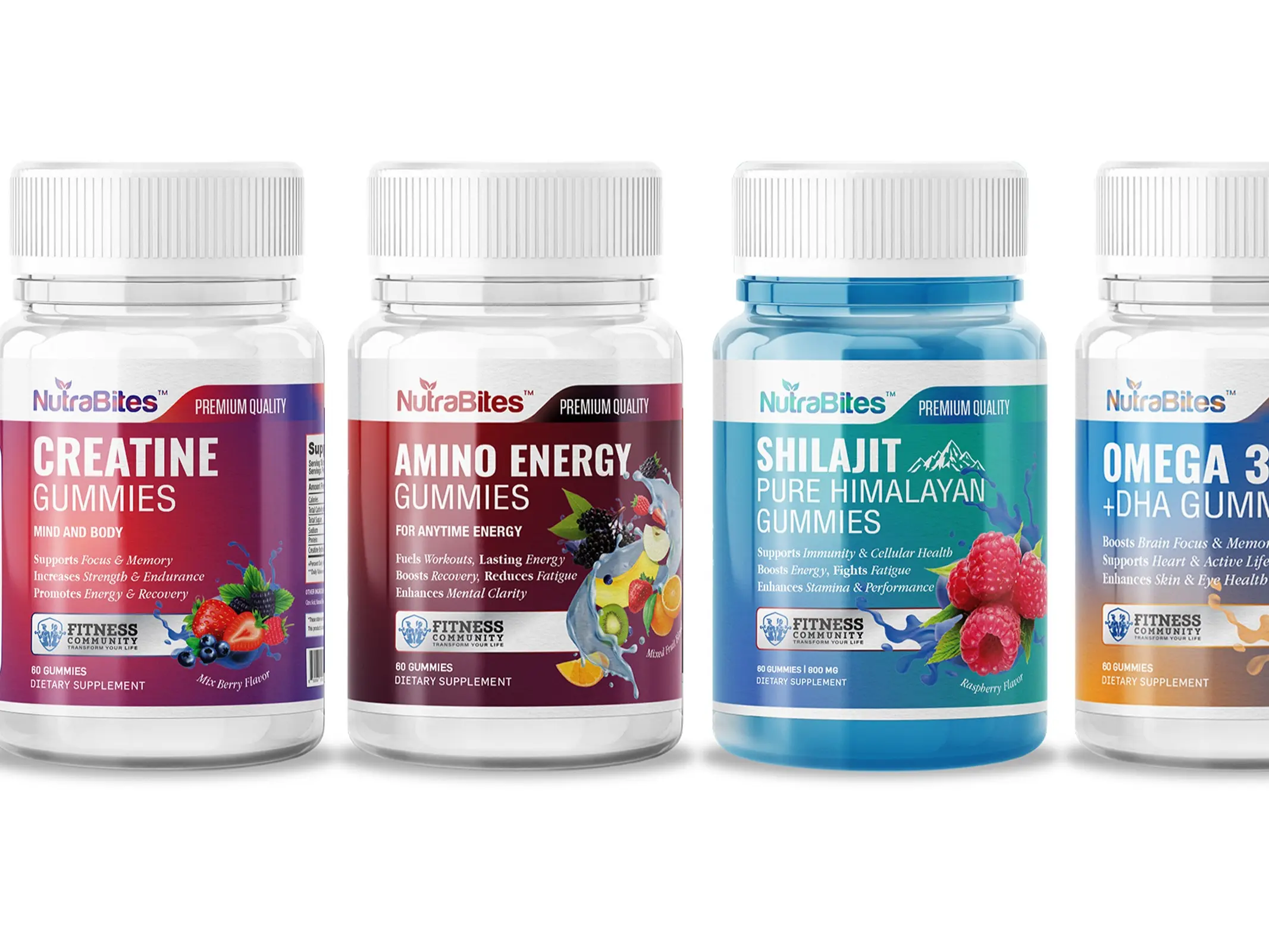 Energy & Performance Bundle: Creatine, Amino, Shilajit & Omega 3 Gummies for Workout Support, Stamina & Recovery | Your Gym & Vitality Kit
