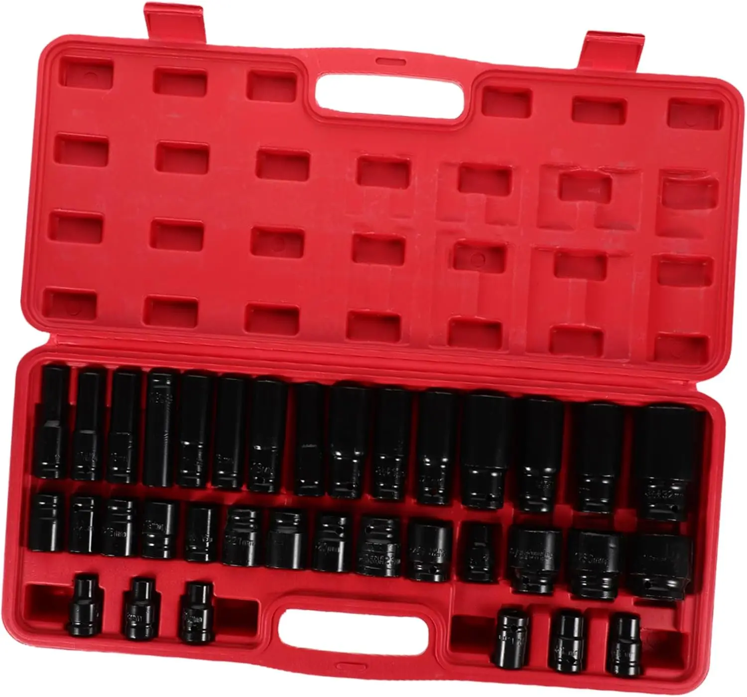 35 Pieces 1/4" Drive lmpact Socket Set,5/16"-3/4",8-22MM, Metric, ,Includes Extension Bar, Adapter, Universal Joint#summerfinds
