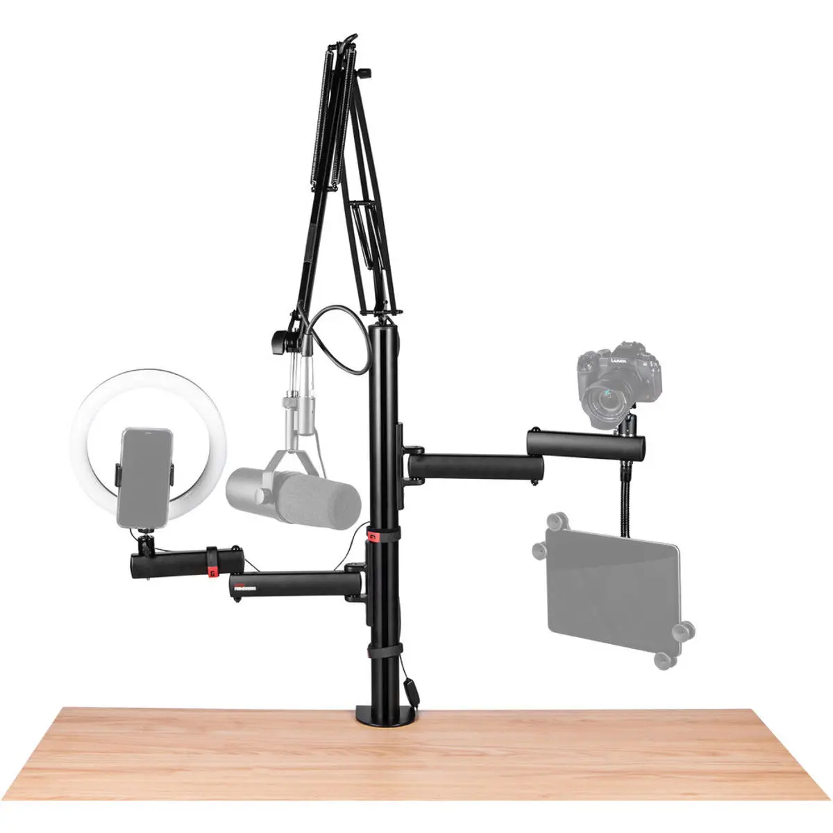 Gator Cases ID Series All-In-One Content Creator Tree Stand with Light, Mic & Camera Attachments
