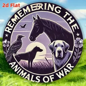 2D Flat Memories of War Animals" Durable Indoor/Outdoor Decor – Suitable for Homes, Porches – Ideal for Birthdays,Christmas
