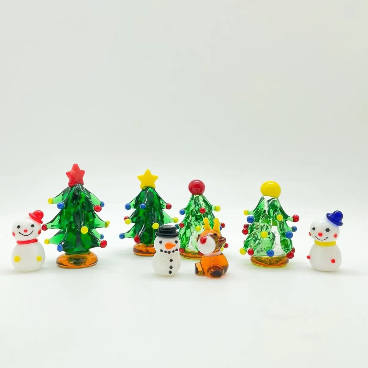 Glass Christmas tree, handmade fused glass figurines, glass miniatureChrismas tree holiday decor, Collectible Christmas tree, Christmas gift