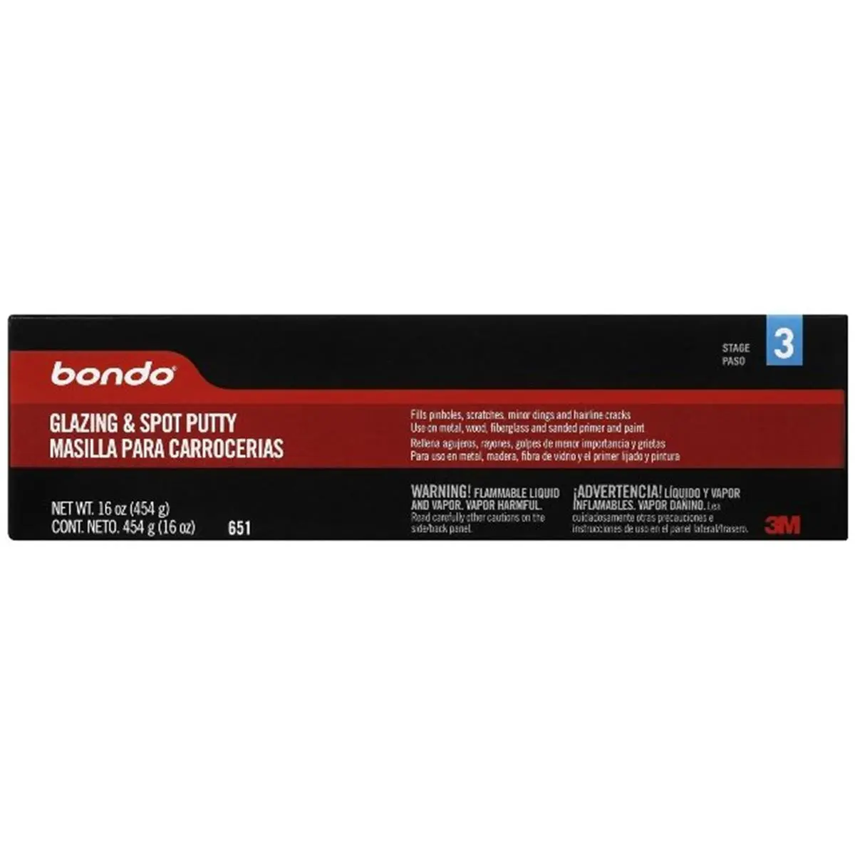 Bondo Corp 046-045 Nitrocellulose Glazing & Spot Putty Tube, 1 lbs, Minimal Shrinkage, Superior Flexibility for Automotive & Motorcycle Paint Care Maintenance