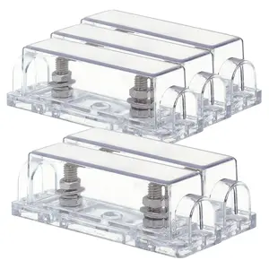 FHA50 ANL Inline Fuse Holder Nickel 1/0 2 4 GA AWG Gauge Without Fuse 5 Pack （15440）
