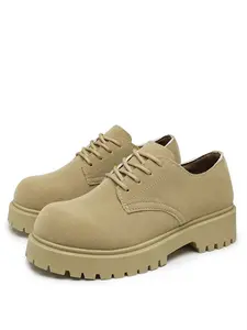 1 Pair Men's Chunky Suede Heel-Boost Derby Shoes | Mature Casual Style | Soft Suede Upper + Cushioned Non-Slip Sole + 3cm Boost | Ideal for All-Day Standing / Outdoor Walking / Lazy Outfits, No Foot Fatigue Footwear
