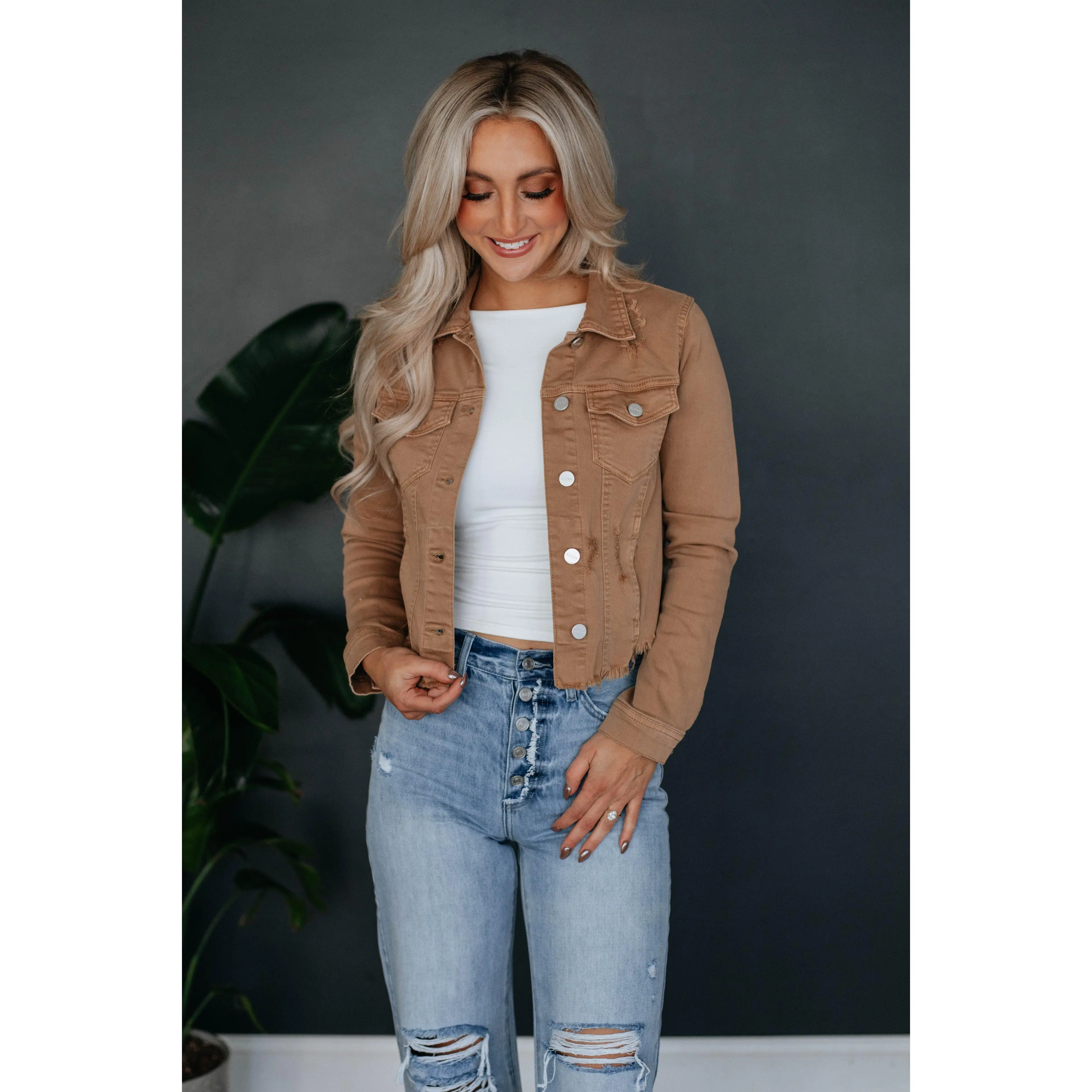 Gemma Risen Denim Jacket - Cocoa