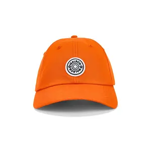 Malbon Golf Waxed Cotton Strapback Hat in Flame