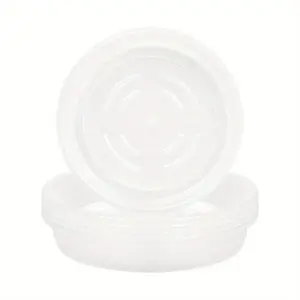 5pcs Transparent Plant Saucers: Keep Your Indoor & Outdoor Plants Looking Fresh with These Hard Plastic Flower Pot Drip Trays!