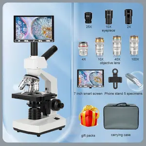 Professional Optics Biological Microscope 40X-5000X Magnify Fish Algae Disease Test HQ E diode tubegg Aquaculture Microwlaughs
