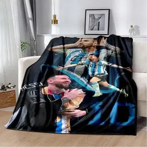 Leo Messi Blanket NO.10 Football Blanket Football Fans Gifts Soft Flannel Blanket Suitable For Sofa Beds Living Rooms Beloved By Both Adults And Children Birthday Gifts Holiday Party Home Decor
