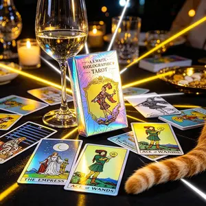 Classic Rider-Waite Tarot Card Game, 78 Cards with Holographic Flashcards, Includes Paper Manual, Perfect Gift for Beginners and Enthusiasts