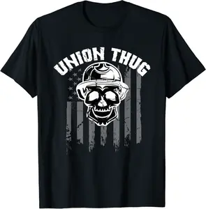 Union Thug Skull Head Union Leader USA Flag US Union Power T-Shirt - Joelalbe Shop 75B09JMV2JQK