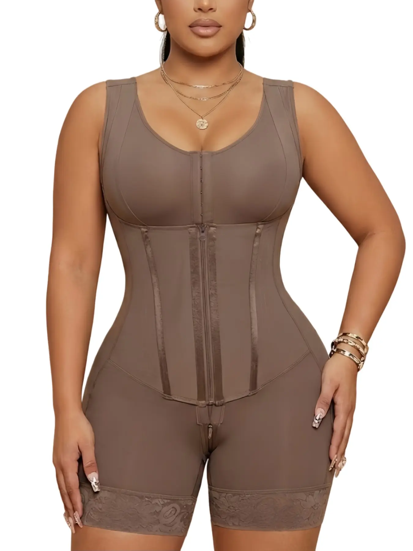 1 Count Shapewear Bodysuit, Fajas, Colombian Shapewear, Butt Lifting And Tummy Control Jumpsuit with Zipper Crotch, Body Shaperwear, Firm Control Body Shaper & Waist Cincher, Post Surgery Slimming Sculpting Bodysuit, Suitable For Various Occasions