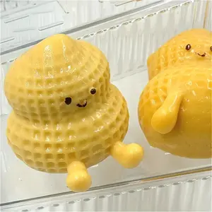 Stress Relief Peanut Squeeze Toy, Soft Squishy Silicone Slow Rebound Realistic Peanut Desk Decor, Creative Stress Reliever for Office & Home Use